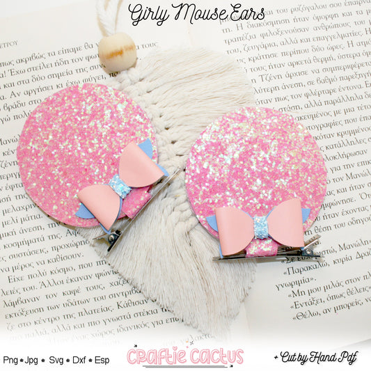 Girly Bow Mouse Ears & Headband | Ears for Girls | Diy Hair Clips