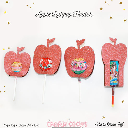 Apple Lollipop Holder Template - Candy Packaging Craftie Cactus