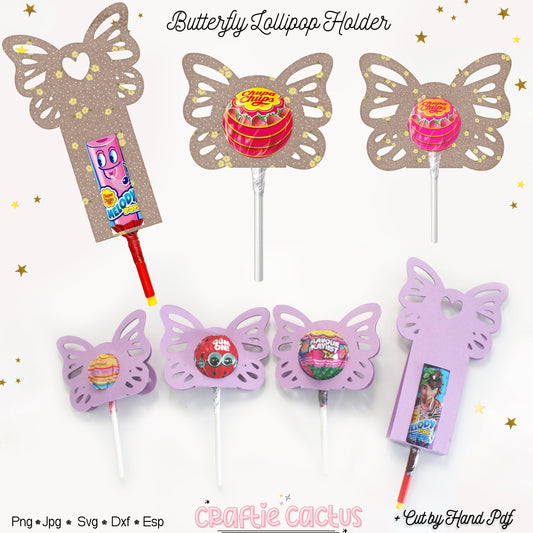 Butterfly Lollipop Holder Template - Candy Packaging Craftie Cactus