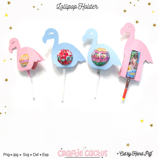 Flamingo Lollipop Holder Template - Candy Packaging Craftie Cactus