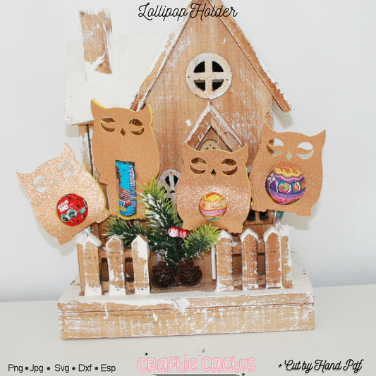 Owl Lollipop Holder Template - Candy Packaging Craftie Cactus